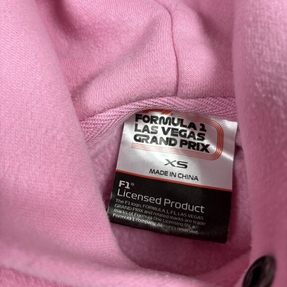 Formula 1 Las Vegas Grand Prix 2024 Pink Hoodie Long Sleeve Pullover Size XS - Picture 5 of 7